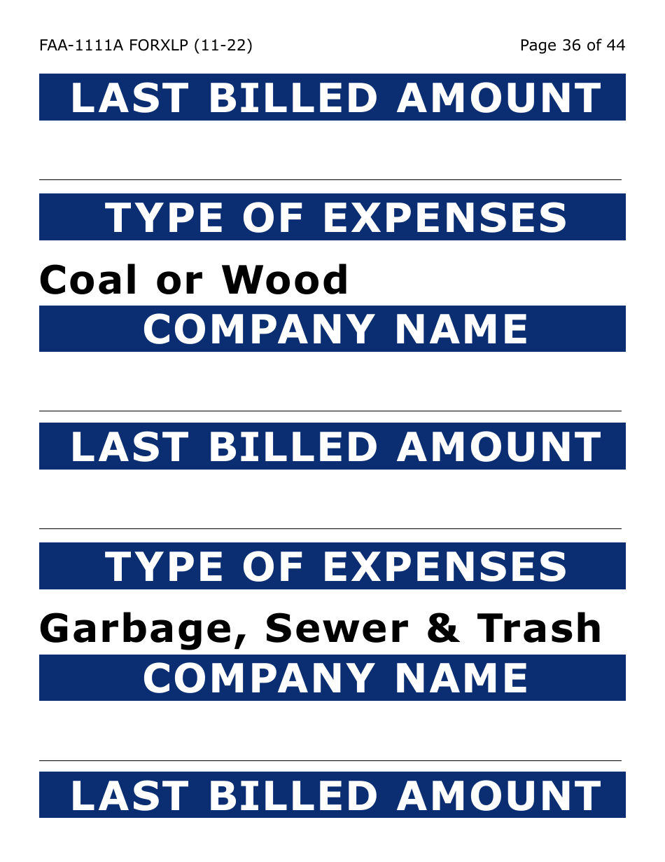 Form FAA-1111A-XLP Participant Statement Verification Worksheet (Extra Large Print) - Arizona, Page 36