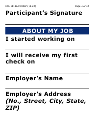 Form FAA-1111A-XLP Participant Statement Verification Worksheet (Extra Large Print) - Arizona, Page 4