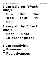 Form FAA-1111A-XLP Participant Statement Verification Worksheet (Extra Large Print) - Arizona, Page 8