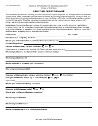 Document preview: Form CCA-1200A About Me Questionnaire - Arizona