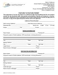 AHB Form 76-074 Pasture to Pasture Permit - California