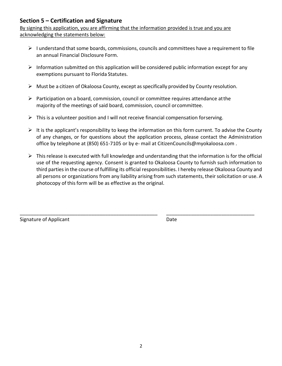Reappointment for Okaloosa County Boards, Commissions, Councils and Committees - Okaloosa County, Florida, Page 2