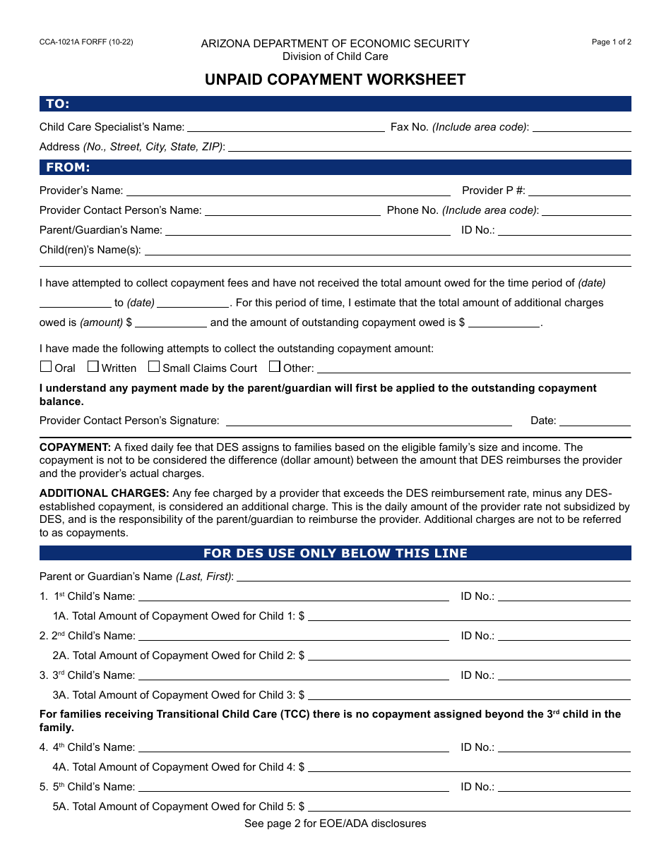 Form CCA-1021A - Fill Out, Sign Online and Download Fillable PDF ...