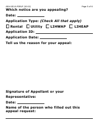 Form ASA-1011A-LP Appeal Request - Erap, Lihwap &amp; Liheap (Large Print) - Arizona, Page 5