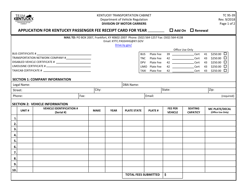 Form TC95-39 - Fill Out, Sign Online And Download Fillable PDF ...