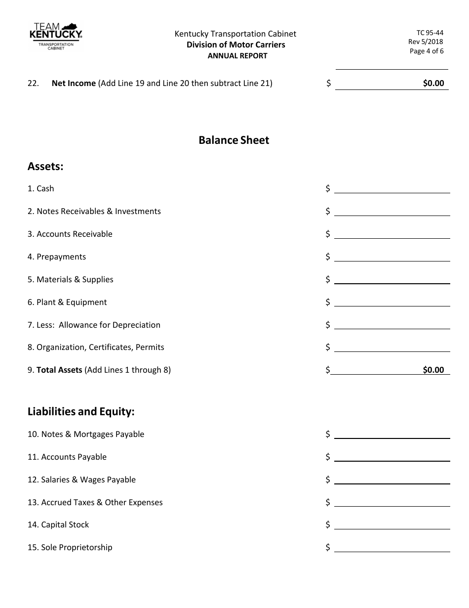 Form TC95-44 Annual Report - Kentucky, Page 4
