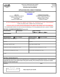 Document preview: Form TC95-309 Application for U-Drive-It Renewal - Kentucky