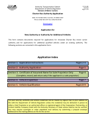 Document preview: Form TC95-308 Charter Bus Authority Application - Kentucky