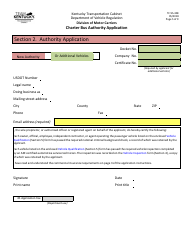 Form TC95-308 Charter Bus Authority Application - Kentucky, Page 5