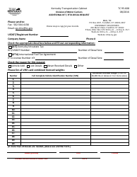 Document preview: Form TC95-608 Additional Kit/Ifta Decal Request - Kentucky