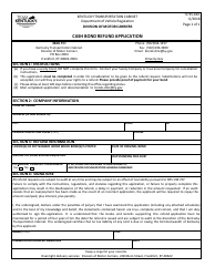 Document preview: Form TC95-616 Cash Bond Refund Application - Kentucky