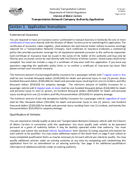 Form TC95-627 Transportation Network Company Authority Application - Kentucky, Page 3