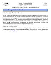 Form TC95-627 Transportation Network Company Authority Application - Kentucky, Page 5