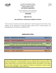 Form TC95-631 Bus Authority Application - Kentucky
