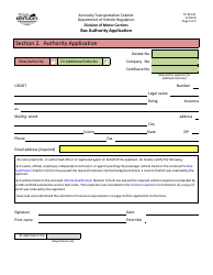 Form TC95-631 Bus Authority Application - Kentucky, Page 5