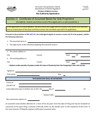 Form TC95-631 Bus Authority Application - Kentucky, Page 6