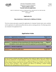 Document preview: Form TC95-632 Taxicab Authority Application - Kentucky