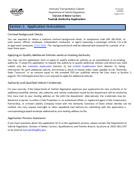 Form TC95-632 Taxicab Authority Application - Kentucky, Page 4