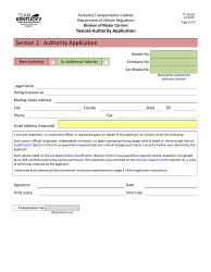 Form TC95-632 Taxicab Authority Application - Kentucky, Page 5