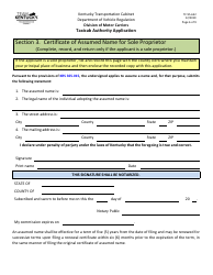Form TC95-632 Taxicab Authority Application - Kentucky, Page 6