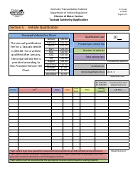 Form TC95-632 Taxicab Authority Application - Kentucky, Page 8