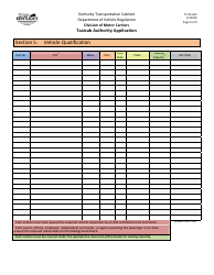 Form TC95-632 Taxicab Authority Application - Kentucky, Page 9