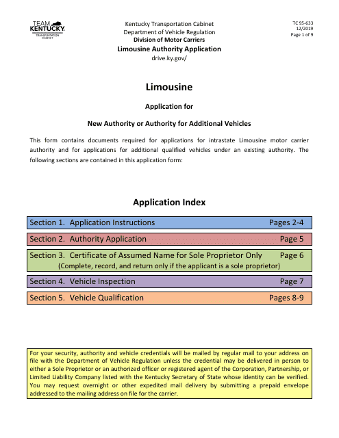 Form TC95-633  Printable Pdf