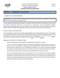 Form TC95-633 Limousine Authority Application - Kentucky, Page 2