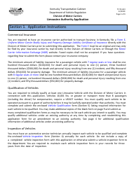 Form TC95-633 Limousine Authority Application - Kentucky, Page 3