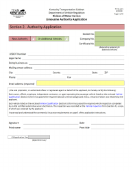 Form TC95-633 Limousine Authority Application - Kentucky, Page 5