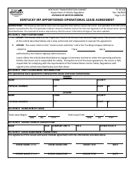 Document preview: Form TC95-641 Kentucky Irp Apportioned Operational Lease Agreement - Kentucky