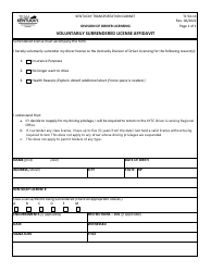 Document preview: Form TC94-14 Voluntarily Surrendered License Affidavit - Kentucky