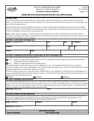 Document preview: Form TC94-17 Farm-Related Services/Restricted Cdl Application - Kentucky