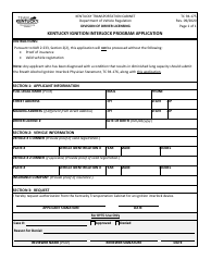 Document preview: Form TC94-175 Kentucky Ignition Interlock Program Application - Kentucky