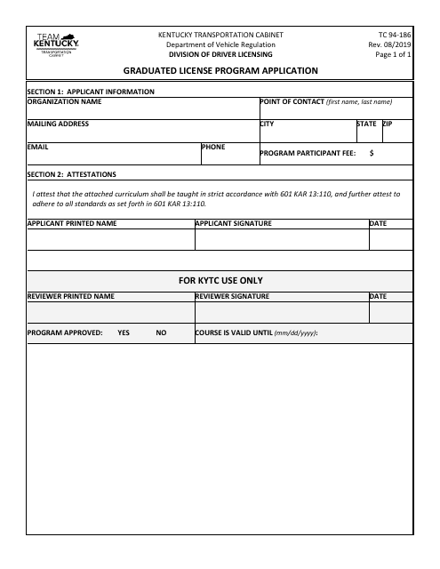 Form TC94-186  Printable Pdf