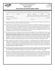 Form TC99-1A Application for Encroachment Permit - Kentucky, Page 3