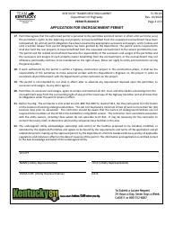 Form TC99-1A Application for Encroachment Permit - Kentucky, Page 4
