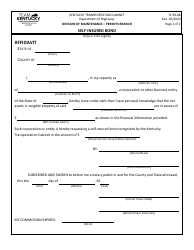 Form TC99-08 Self-insured Bond - Kentucky