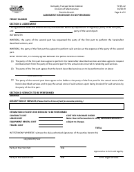Document preview: Form TC99-22 Agreement for Services to Be Performed - Kentucky