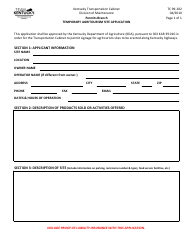 Document preview: Form TC99-202 Temporary Agritourism Site Application - Kentucky