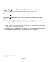 Restricted Employee Leasing Application - New Hampshire, Page 4