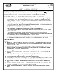 Form TC16-4 Adopt-A-highway Agreement - Kentucky