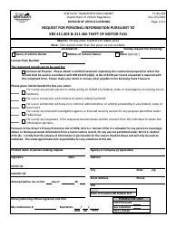 Document preview: Form TC96-16B Request for Personal Information Pursuant to Krs 411.402 & 411.406 Theft of Motor Fuel - Kentucky