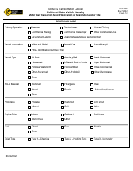 Form TC96-184 Motor Boat Transaction Record/Application for Title and/or Registration - Kentucky, Page 2