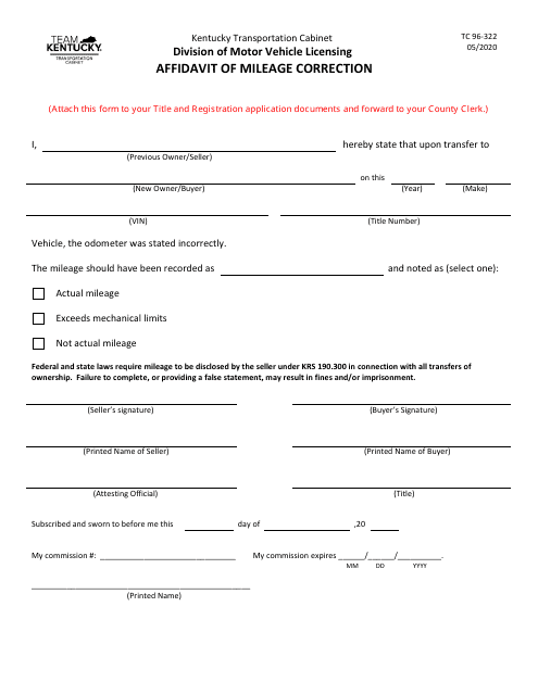 Form TC96-322  Printable Pdf