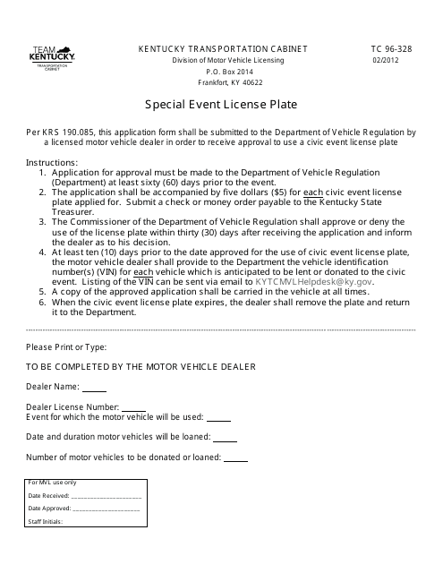 Form TC96-328  Printable Pdf