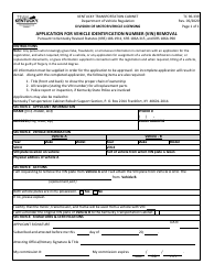 Document preview: Form TC96-339 Application for Vehicle Identification Number (Vin) Removal - Kentucky