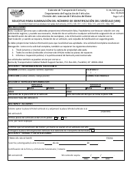 Document preview: Formulario TC96-339 SPANISH Solicitud Para Eliminacion Del Numero De Identificacion Del Vehiculo (Vin) - Kentucky (Spanish)