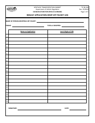 Document preview: Form TC96-346 Rebuilt Application Drop-Off Packet Log - Kentucky