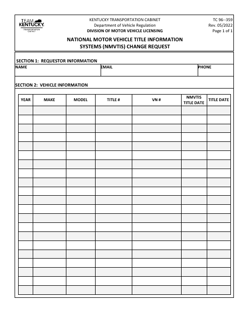 Form TC96-359  Printable Pdf